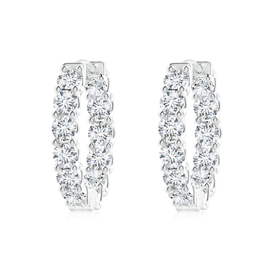 2.7mm FGVS Lab-Grown Prong-Set Diamond Inside Out Hoop Earrings in White Gold 