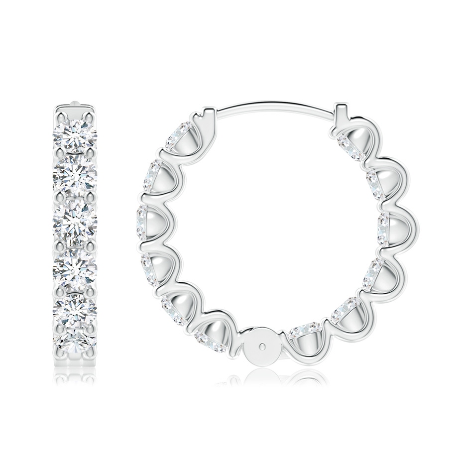 2.7mm FGVS Lab-Grown Prong-Set Diamond Inside Out Hoop Earrings in White Gold side 199