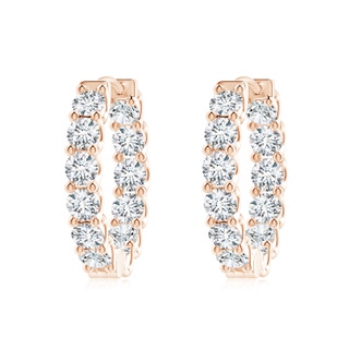 3.2mm FGVS Lab-Grown Prong-Set Diamond Inside Out Hoop Earrings in 10K Rose Gold