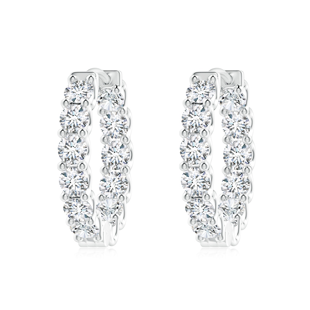 3.2mm FGVS Lab-Grown Prong-Set Diamond Inside Out Hoop Earrings in P950 Platinum