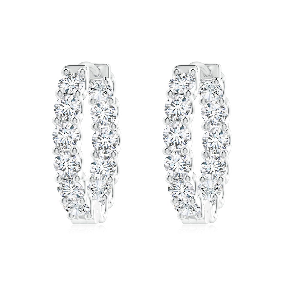 3.2mm FGVS Lab-Grown Prong-Set Diamond Inside Out Hoop Earrings in White Gold 