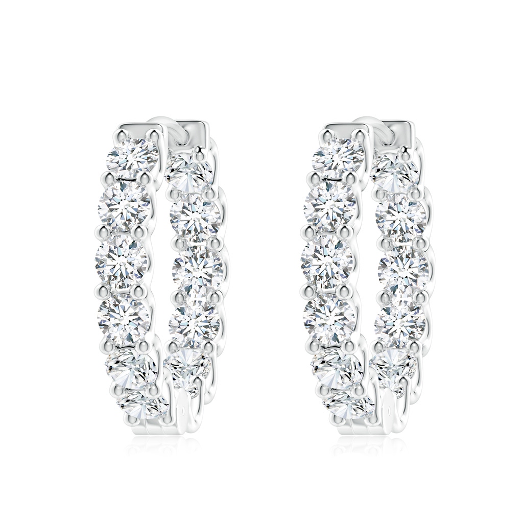 3.75mm FGVS Lab-Grown Prong-Set Diamond Inside Out Hoop Earrings in P950 Platinum