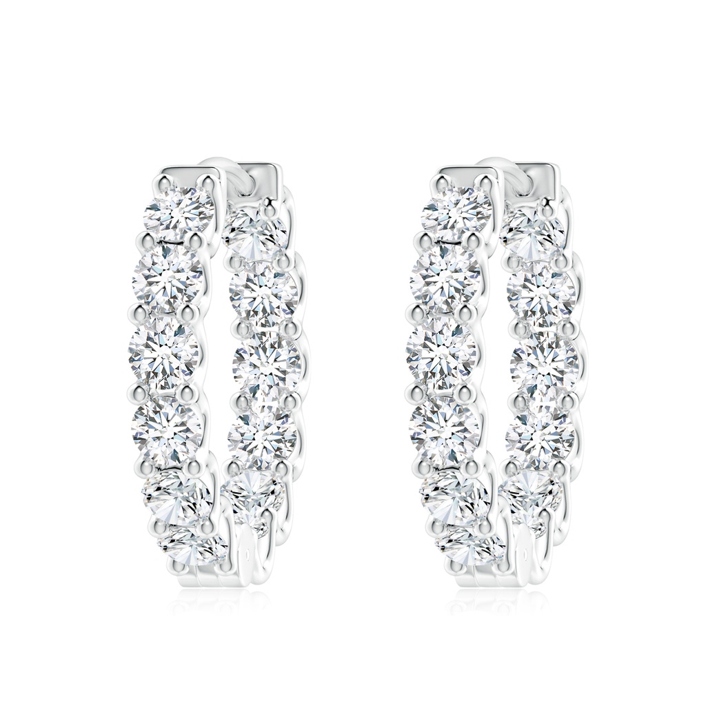 3.75mm FGVS Lab-Grown Prong-Set Diamond Inside Out Hoop Earrings in P950 Platinum