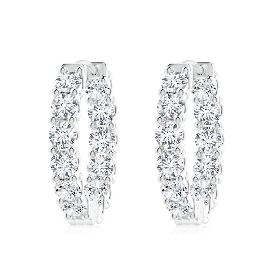 3.75mm FGVS Lab-Grown Prong-Set Diamond Inside Out Hoop Earrings in P950 Platinum 