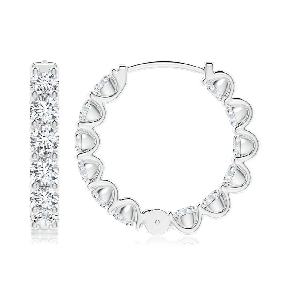 3.75mm FGVS Lab-Grown Prong-Set Diamond Inside Out Hoop Earrings in P950 Platinum side 199