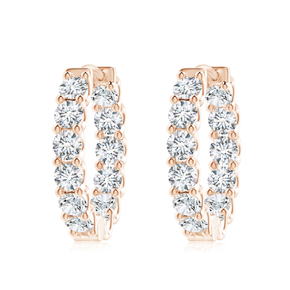 3.75mm FGVS Lab-Grown Prong-Set Diamond Inside Out Hoop Earrings in Rose Gold 
