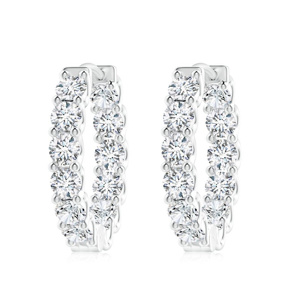 4.2mm FGVS Lab-Grown Prong-Set Diamond Inside Out Hoop Earrings in P950 Platinum 