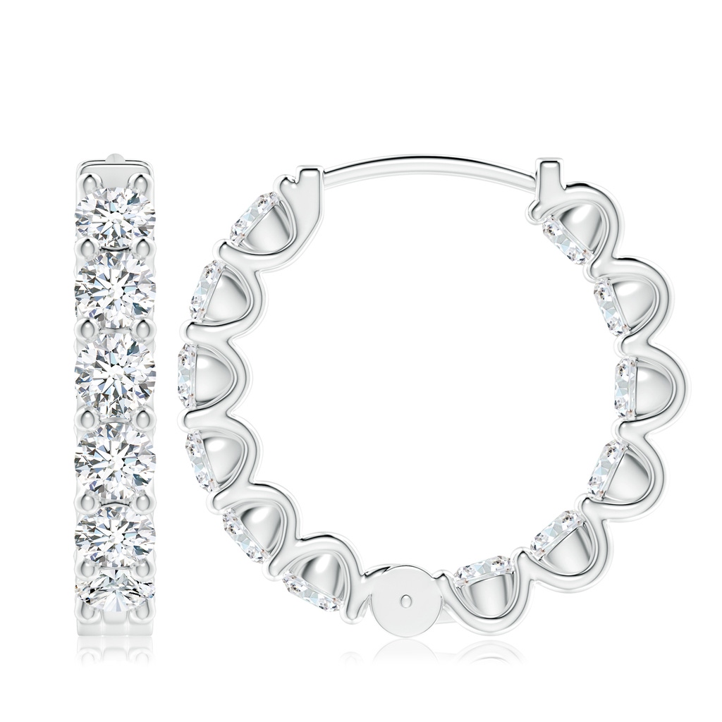 4.2mm FGVS Lab-Grown Prong-Set Diamond Inside Out Hoop Earrings in P950 Platinum - side 199