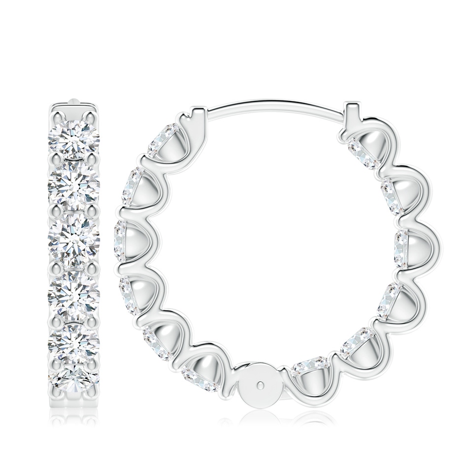 4.2mm FGVS Lab-Grown Prong-Set Diamond Inside Out Hoop Earrings in P950 Platinum side 199