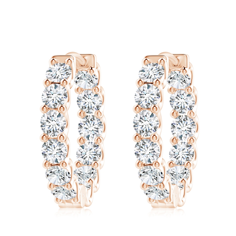 4.2mm FGVS Lab-Grown Prong-Set Diamond Inside Out Hoop Earrings in Rose Gold 