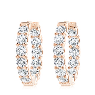 4.5mm FGVS Lab-Grown Prong-Set Diamond Inside Out Hoop Earrings in Rose Gold