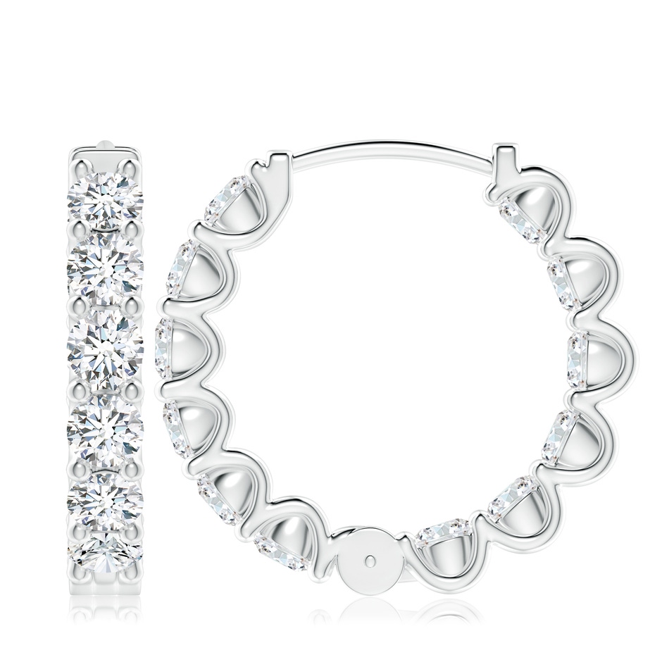 4.5mm FGVS Lab-Grown Prong-Set Diamond Inside Out Hoop Earrings in White Gold side 199