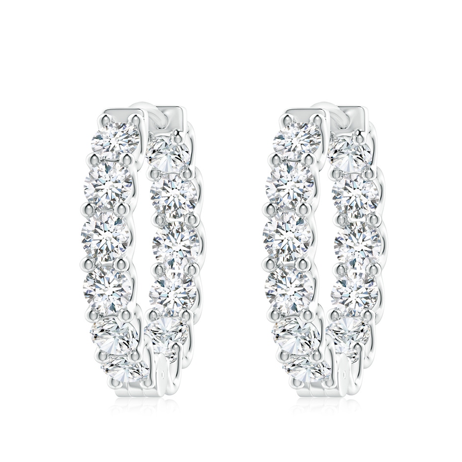 4mm FGVS Lab-Grown Prong-Set Diamond Inside Out Hoop Earrings in P950 Platinum 