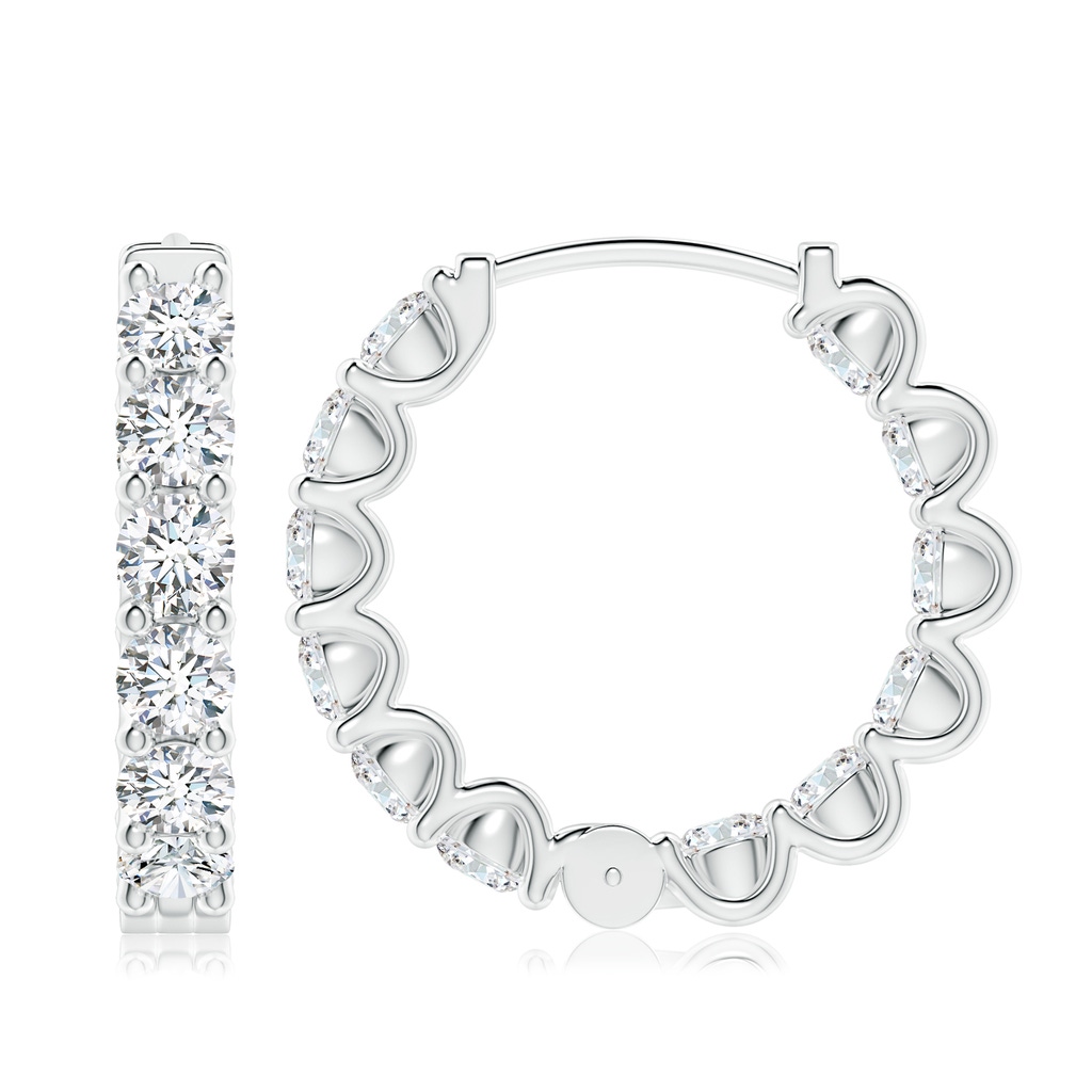 4mm FGVS Lab-Grown Prong-Set Diamond Inside Out Hoop Earrings in P950 Platinum - side 199