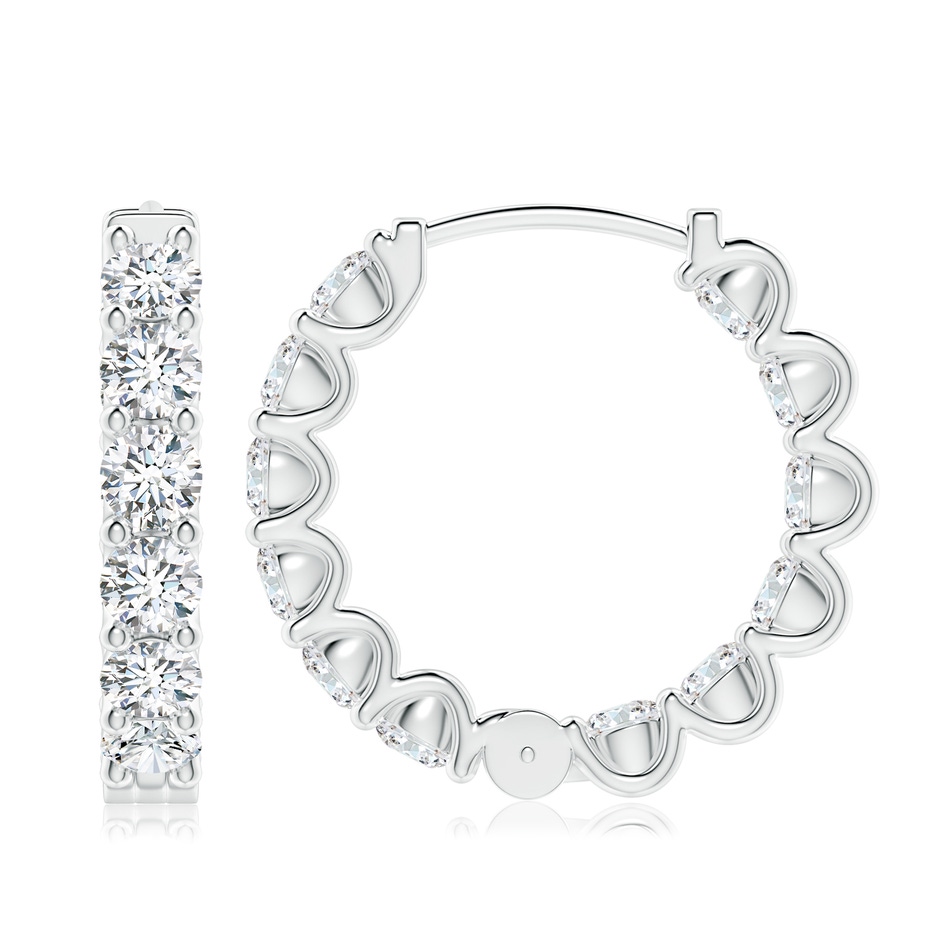 4mm FGVS Lab-Grown Prong-Set Diamond Inside Out Hoop Earrings in P950 Platinum side 199