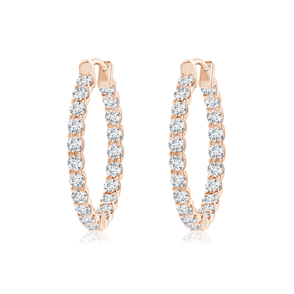 1.75mm FGVS Lab-Grown Prong-Set Diamond Inside Out Hoop Earrings in Rose Gold 
