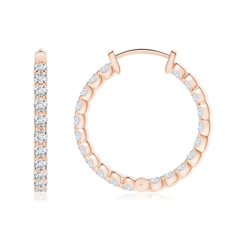 1.75mm FGVS Lab-Grown Prong-Set Diamond Inside Out Hoop Earrings in Rose Gold side 199