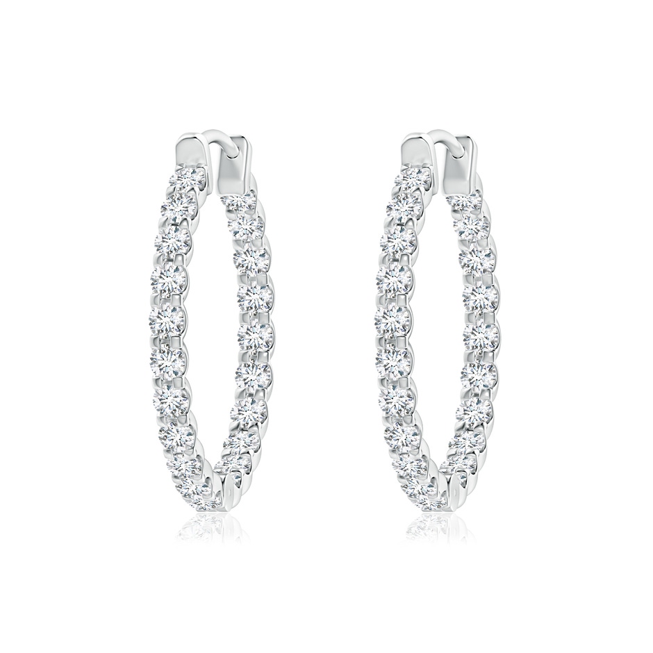 1.75mm FGVS Lab-Grown Prong-Set Diamond Inside Out Hoop Earrings in S999 Silver 