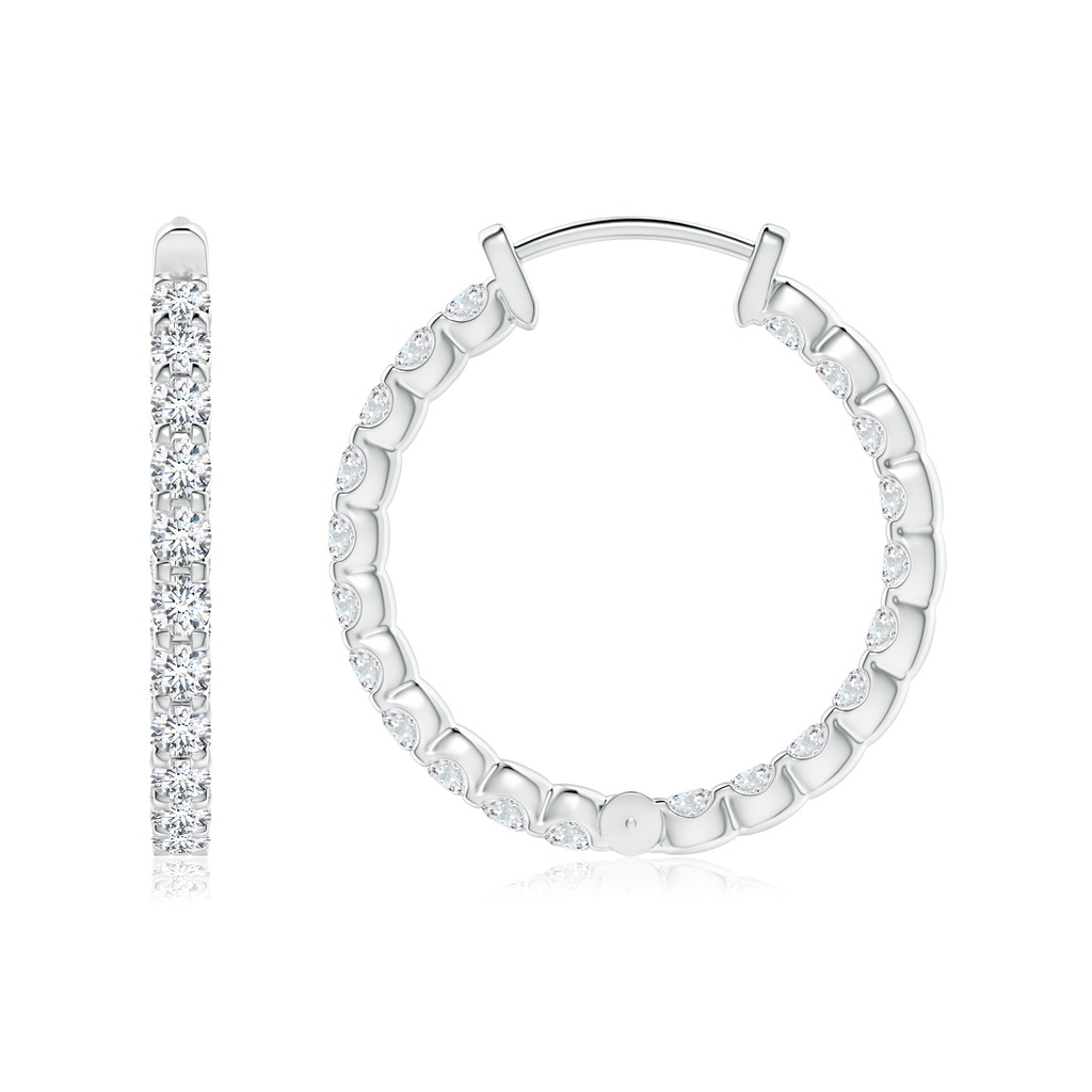 1.75mm FGVS Lab-Grown Prong-Set Diamond Inside Out Hoop Earrings in S999 Silver - side 199