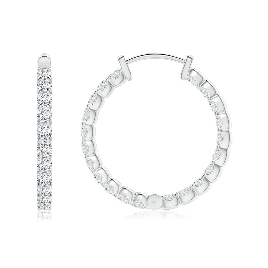 1.75mm FGVS Lab-Grown Prong-Set Diamond Inside Out Hoop Earrings in S999 Silver side 199