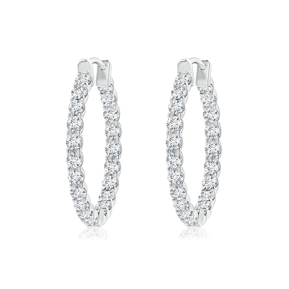 1.75mm FGVS Lab-Grown Prong-Set Diamond Inside Out Hoop Earrings in White Gold 