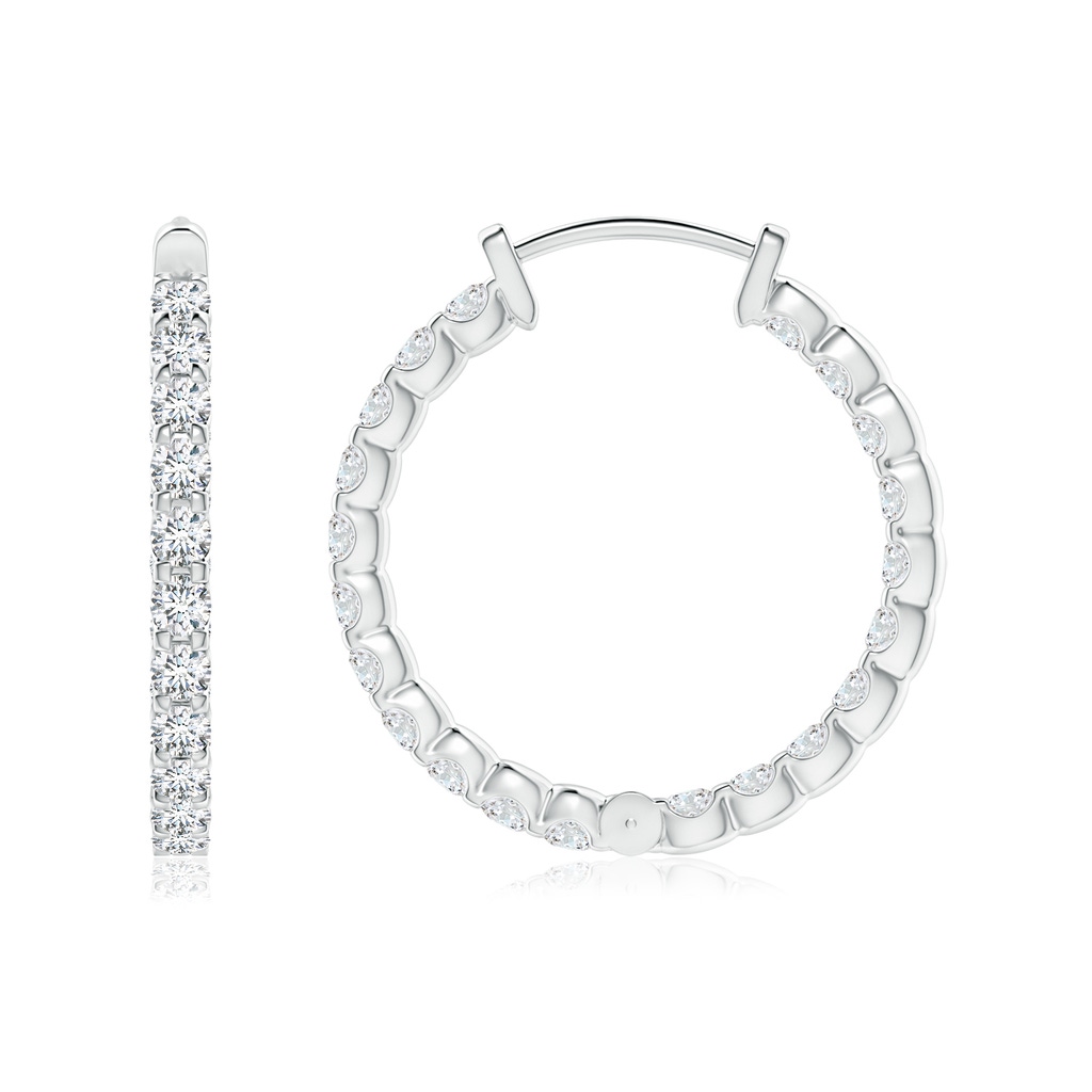 1.75mm FGVS Lab-Grown Prong-Set Diamond Inside Out Hoop Earrings in White Gold Side 199