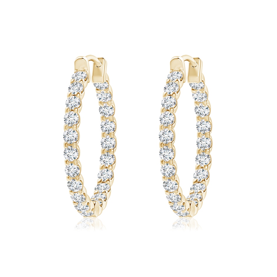 1.75mm FGVS Lab-Grown Prong-Set Diamond Inside Out Hoop Earrings in Yellow Gold 