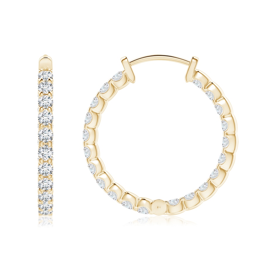 1.75mm FGVS Lab-Grown Prong-Set Diamond Inside Out Hoop Earrings in Yellow Gold side 199