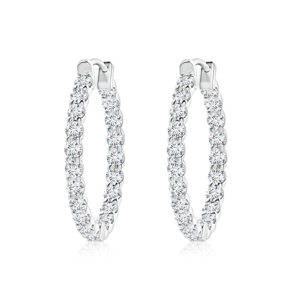 2.3mm FGVS Lab-Grown Prong-Set Diamond Inside Out Hoop Earrings in P950 Platinum 