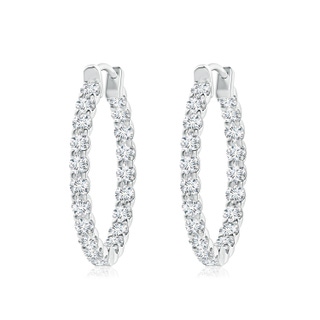 2.5mm FGVS Lab-Grown Prong-Set Diamond Inside Out Hoop Earrings in P950 Platinum