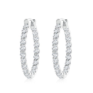 2.7mm FGVS Lab-Grown Prong-Set Diamond Inside Out Hoop Earrings in P950 Platinum