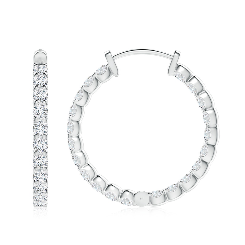 2.7mm FGVS Lab-Grown Prong-Set Diamond Inside Out Hoop Earrings in P950 Platinum side 199