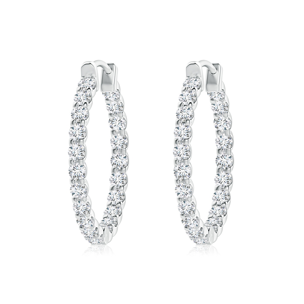 2mm FGVS Lab-Grown Prong-Set Diamond Inside Out Hoop Earrings in P950 Platinum