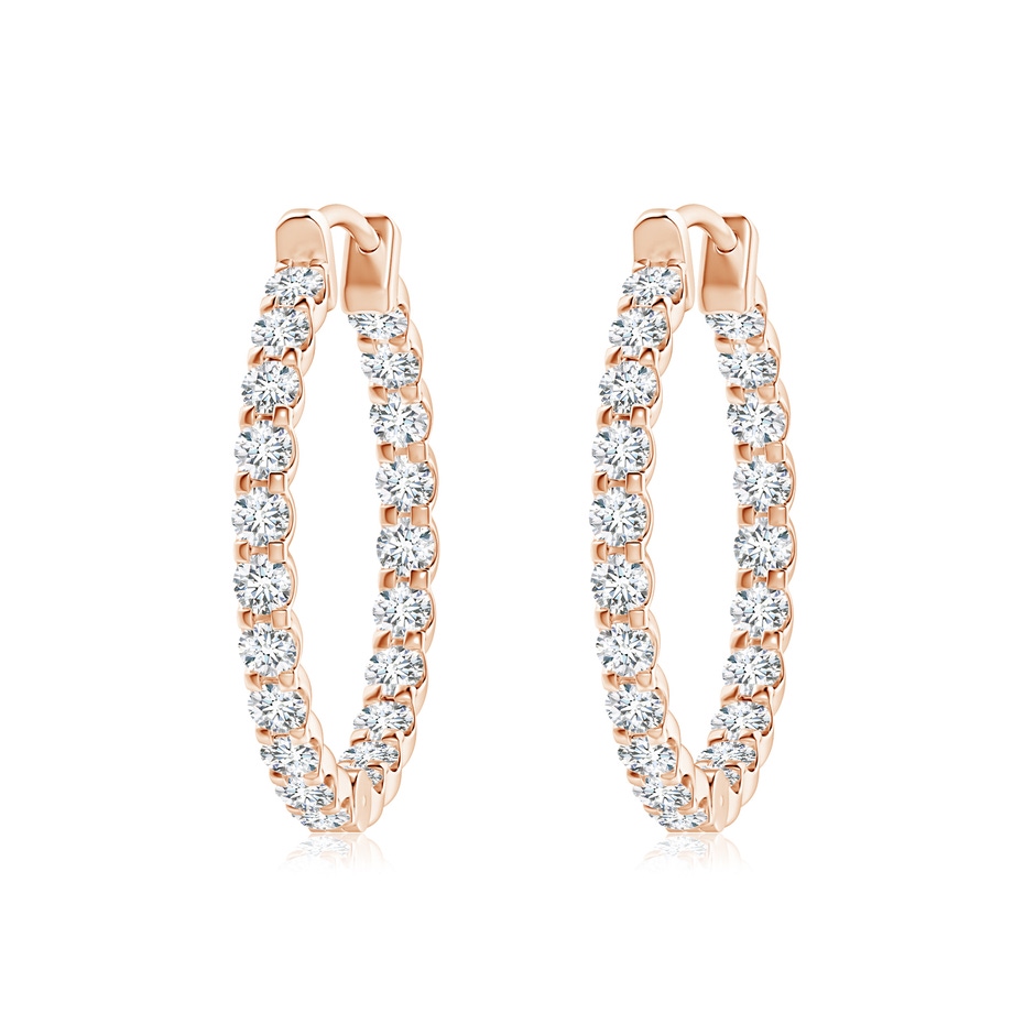2mm FGVS Lab-Grown Prong-Set Diamond Inside Out Hoop Earrings in Rose Gold 