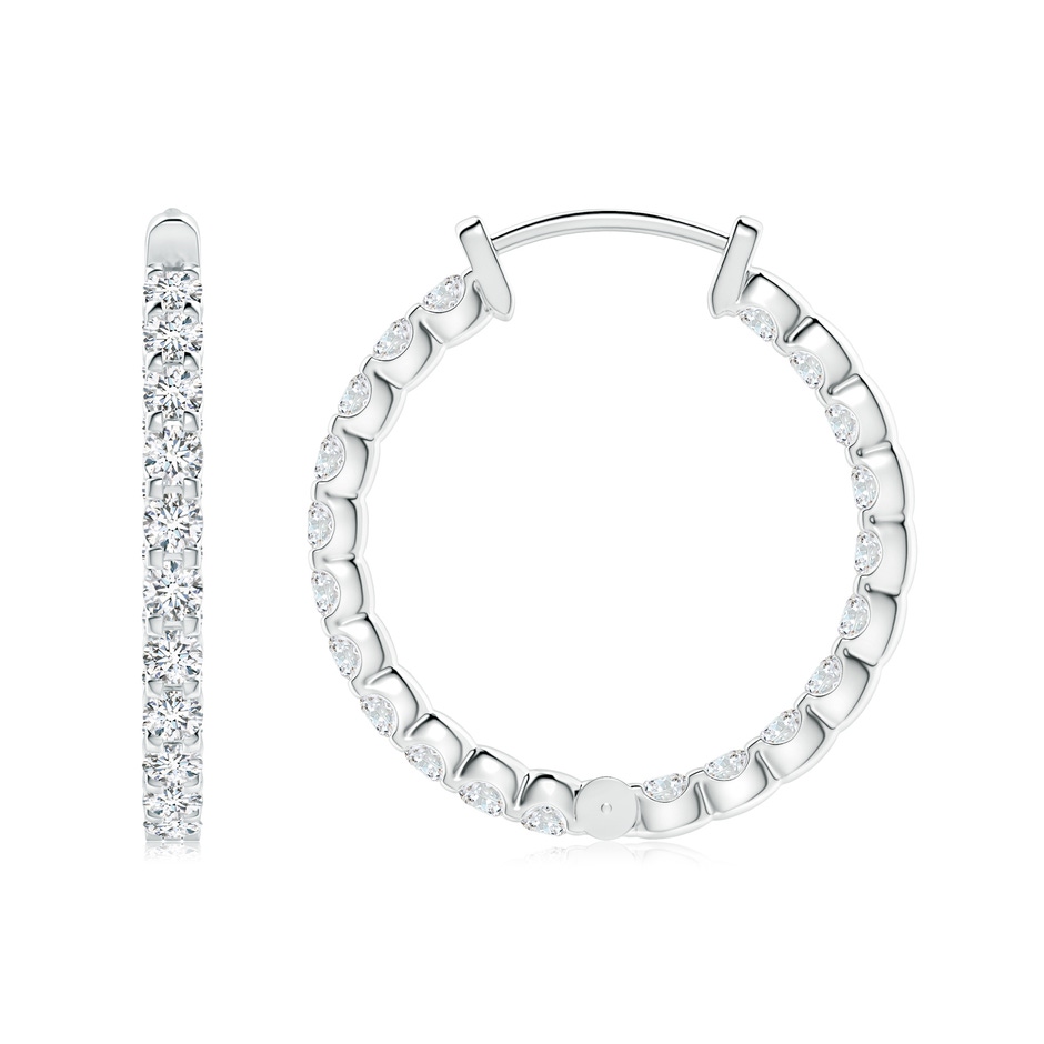 2mm FGVS Lab-Grown Prong-Set Diamond Inside Out Hoop Earrings in S999 Silver side 199