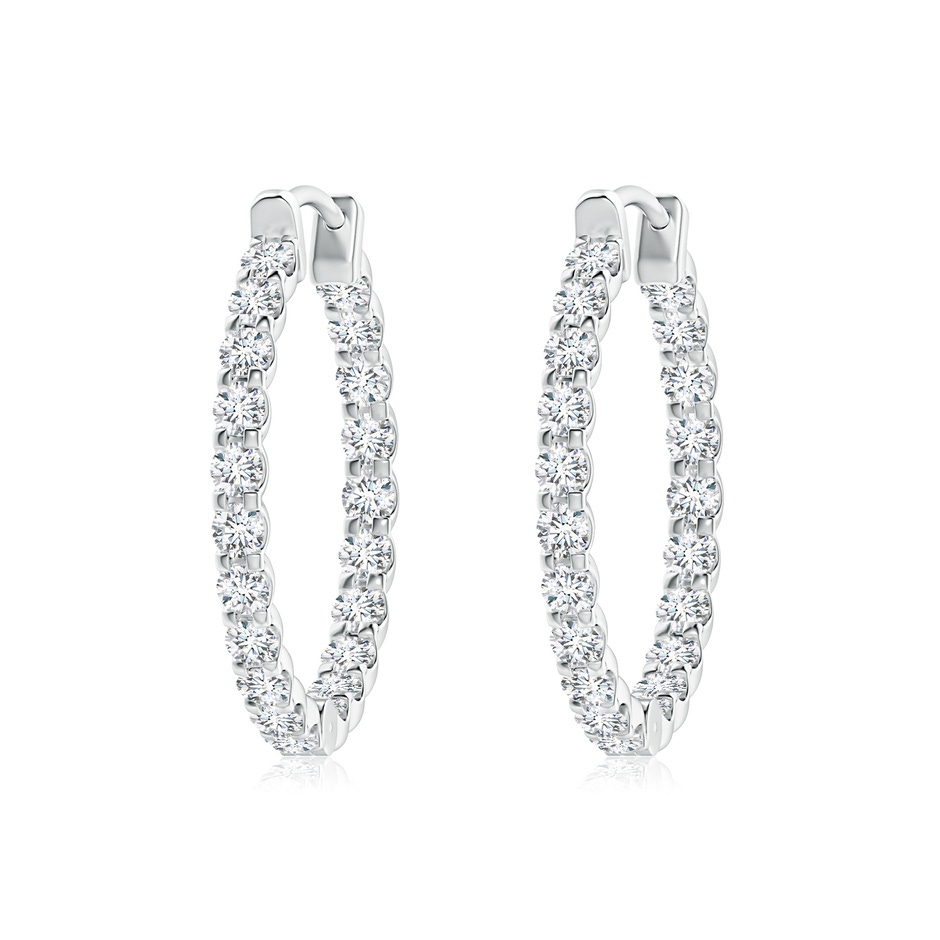 2mm FGVS Lab-Grown Prong-Set Diamond Inside Out Hoop Earrings in White Gold 