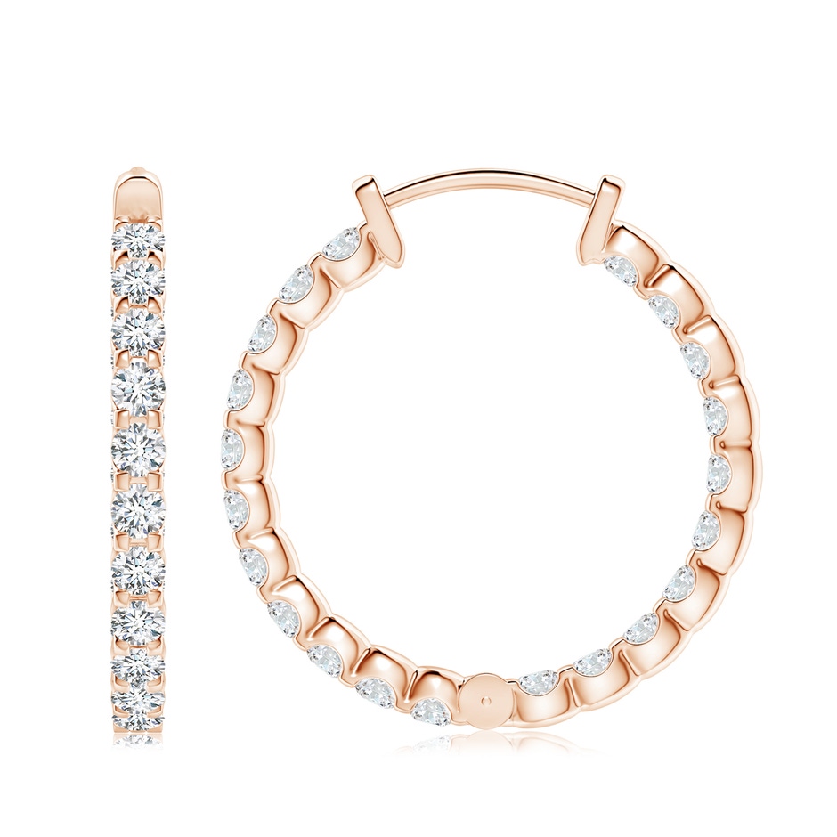 3mm FGVS Lab-Grown Prong-Set Diamond Inside Out Hoop Earrings in Rose Gold side 199