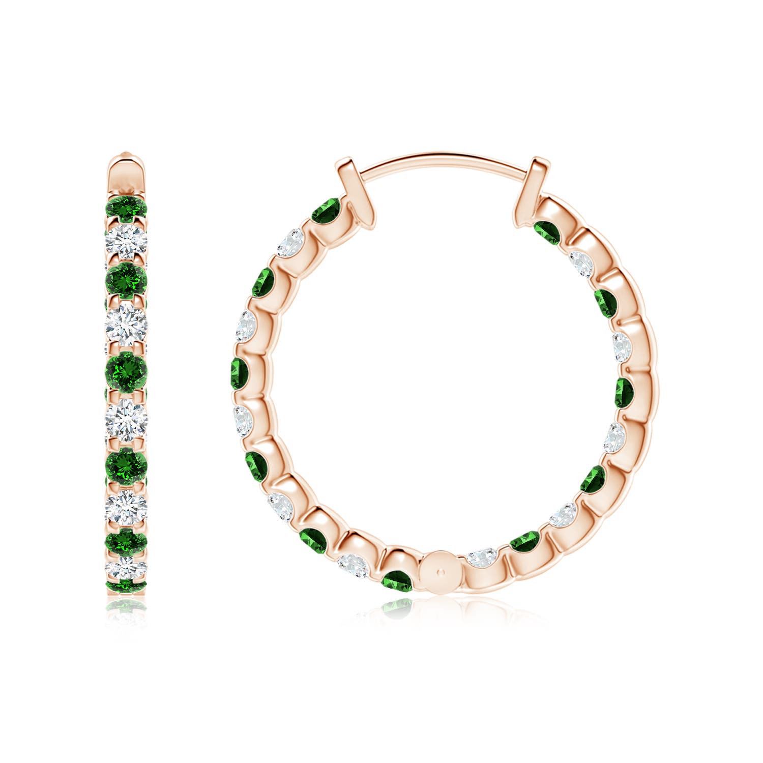 Premium - Lab-Grown Emerald / 0.99 CT / 14 KT Rose Gold