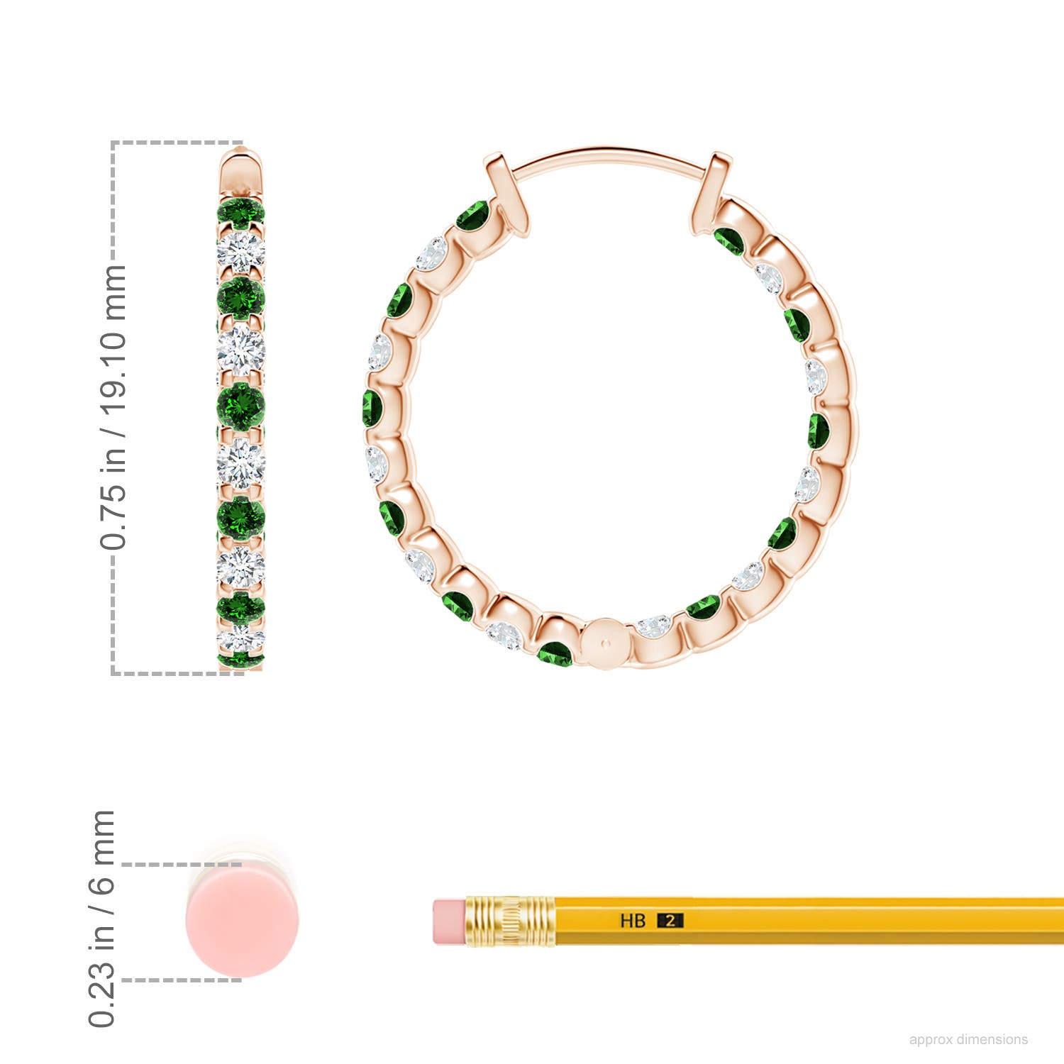 Premium - Lab-Grown Emerald / 0.99 CT / 14 KT Rose Gold