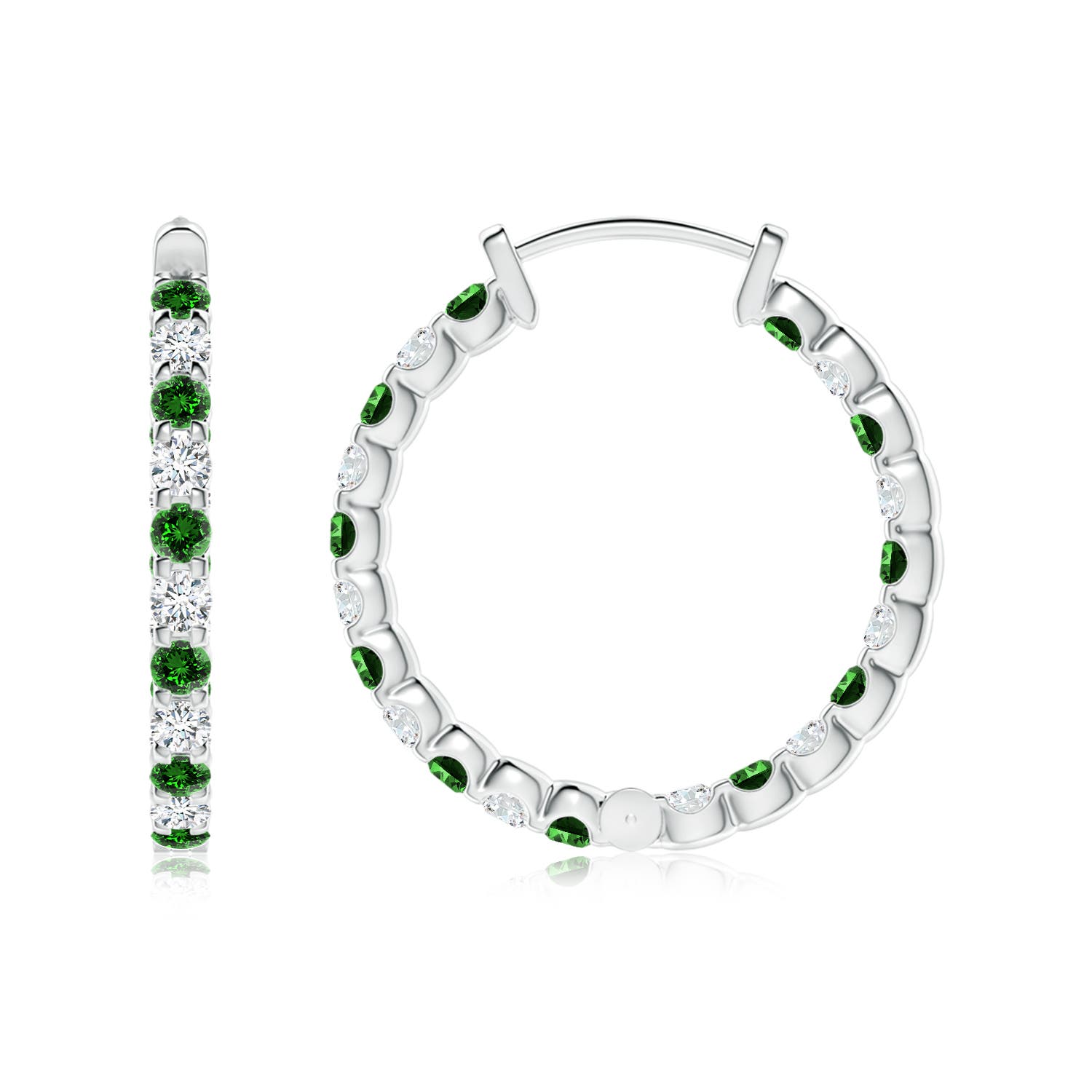 Premium - Lab-Grown Emerald / 0.99 CT / 14 KT White Gold