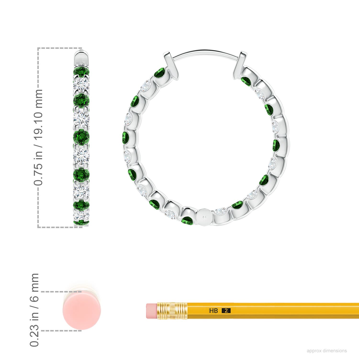 Premium - Lab-Grown Emerald / 0.99 CT / 14 KT White Gold