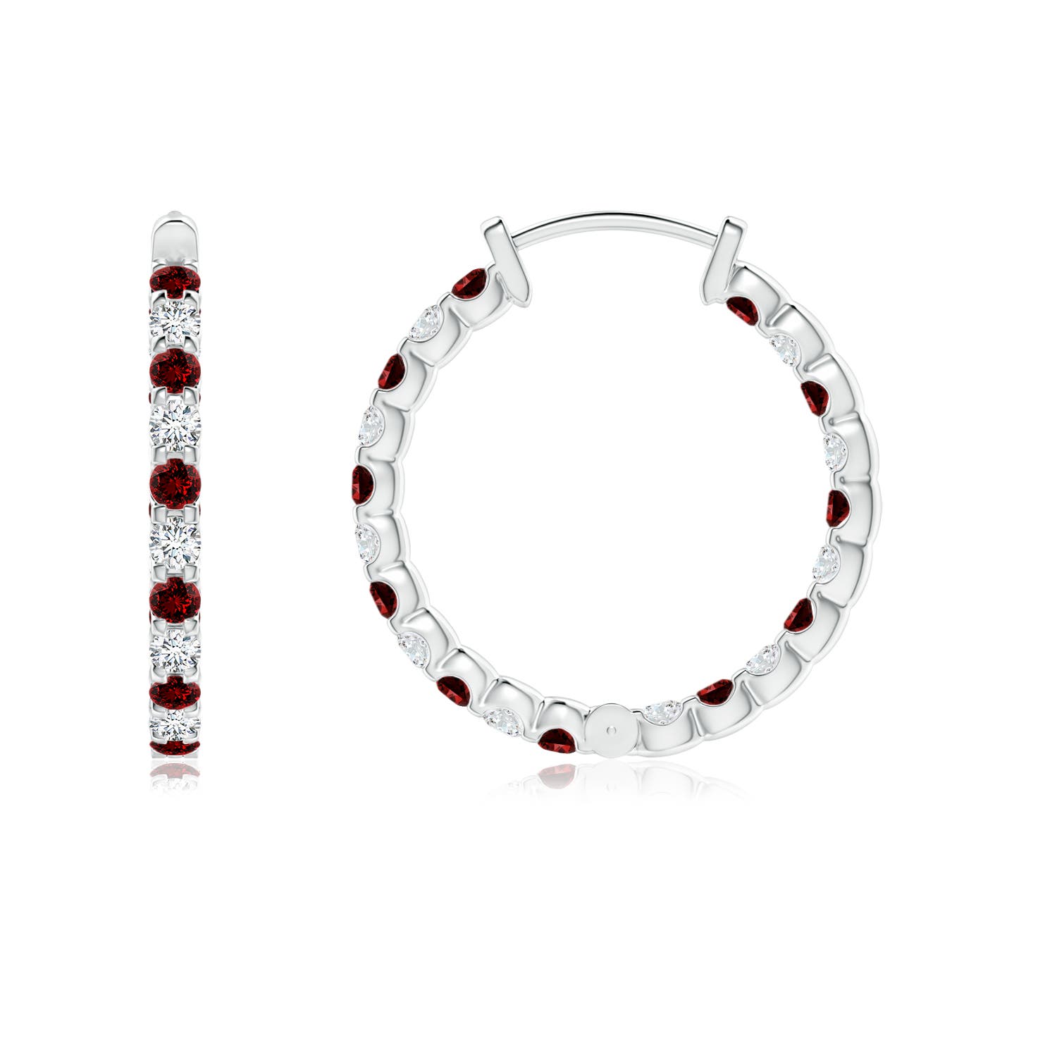 Premium - Lab-Grown Ruby / 0.98 CT / 14 KT White Gold