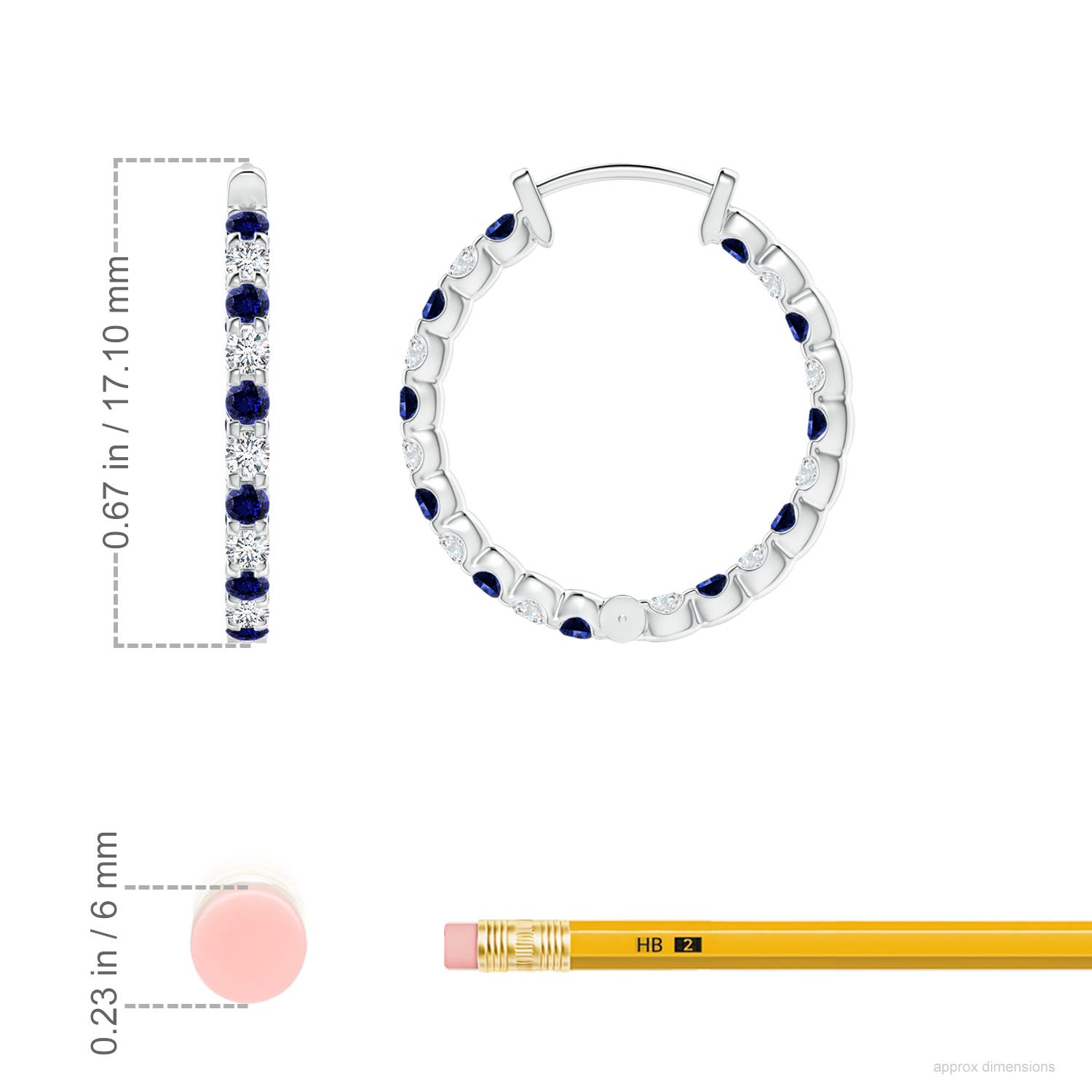 Premium - Lab-Grown Blue Sapphire / 0.76 CT / 14 KT White Gold