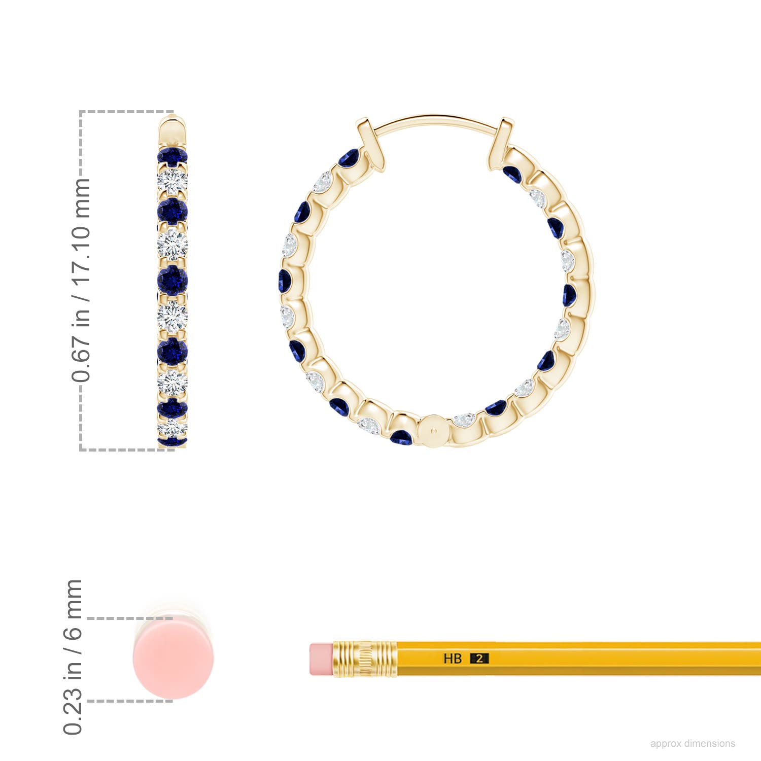 Premium - Lab-Grown Blue Sapphire / 0.76 CT / 14 KT Yellow Gold