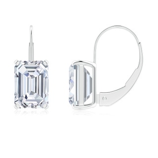 7.5x5.5mm FGVS Emerald-Cut Lab-Grown Diamond Solitaire Leverback Earrings in P950 Platinum