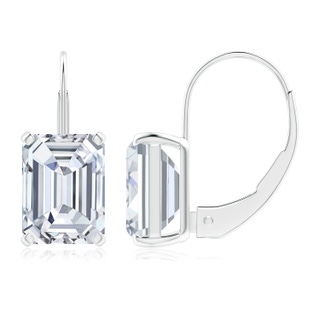 8.5x6.5mm FGVS Emerald-Cut Lab-Grown Diamond Solitaire Leverback Earrings in P950 Platinum