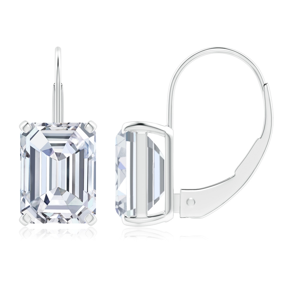 8.5x6.5mm FGVS Emerald-Cut Lab-Grown Diamond Solitaire Leverback Earrings in P950 Platinum 