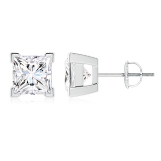 5.4mm FGVS Lab-Grown Princess-Cut Diamond Solitaire Stud Earrings in P950 Platinum