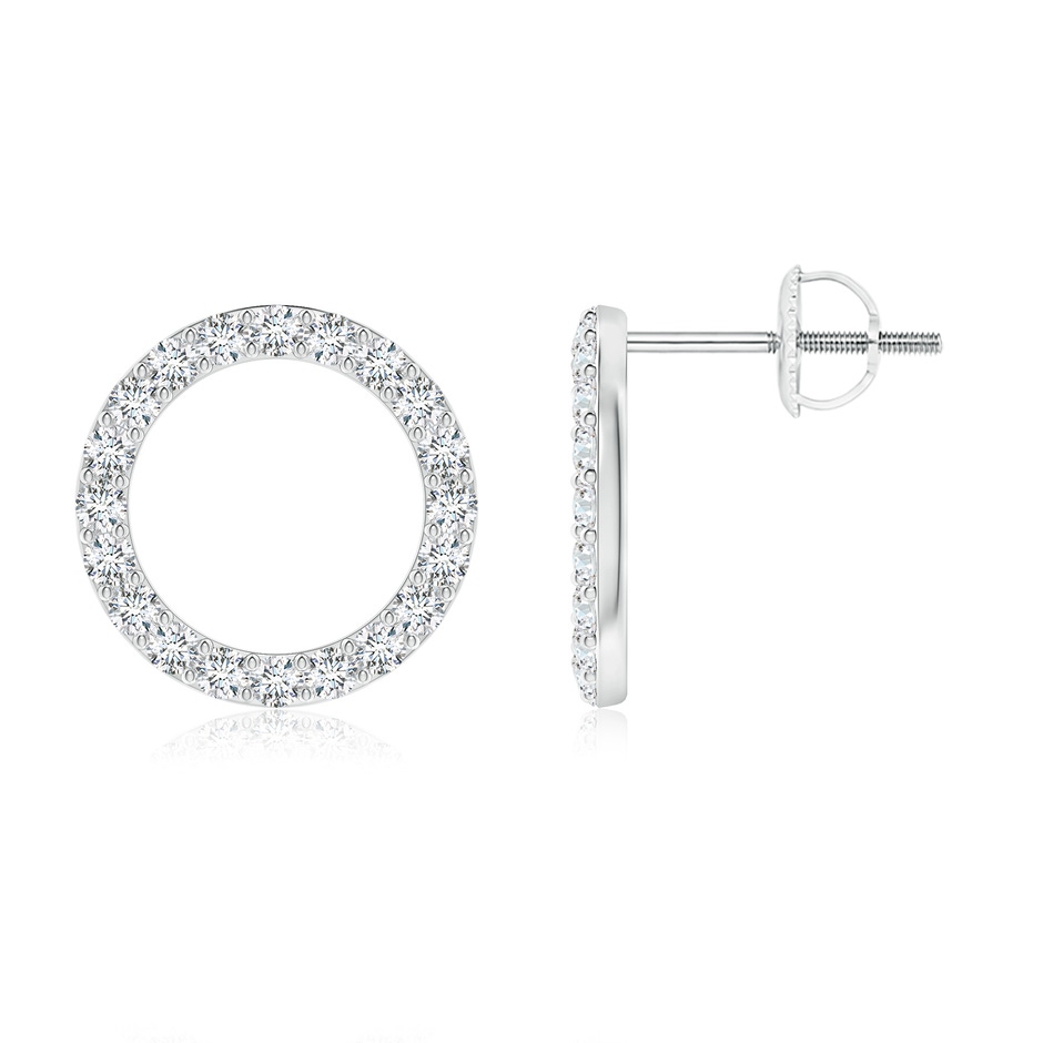 1.65mm FGVS Lab-Grown Diamond Open Circle Stud Earrings in 18K White Gold 