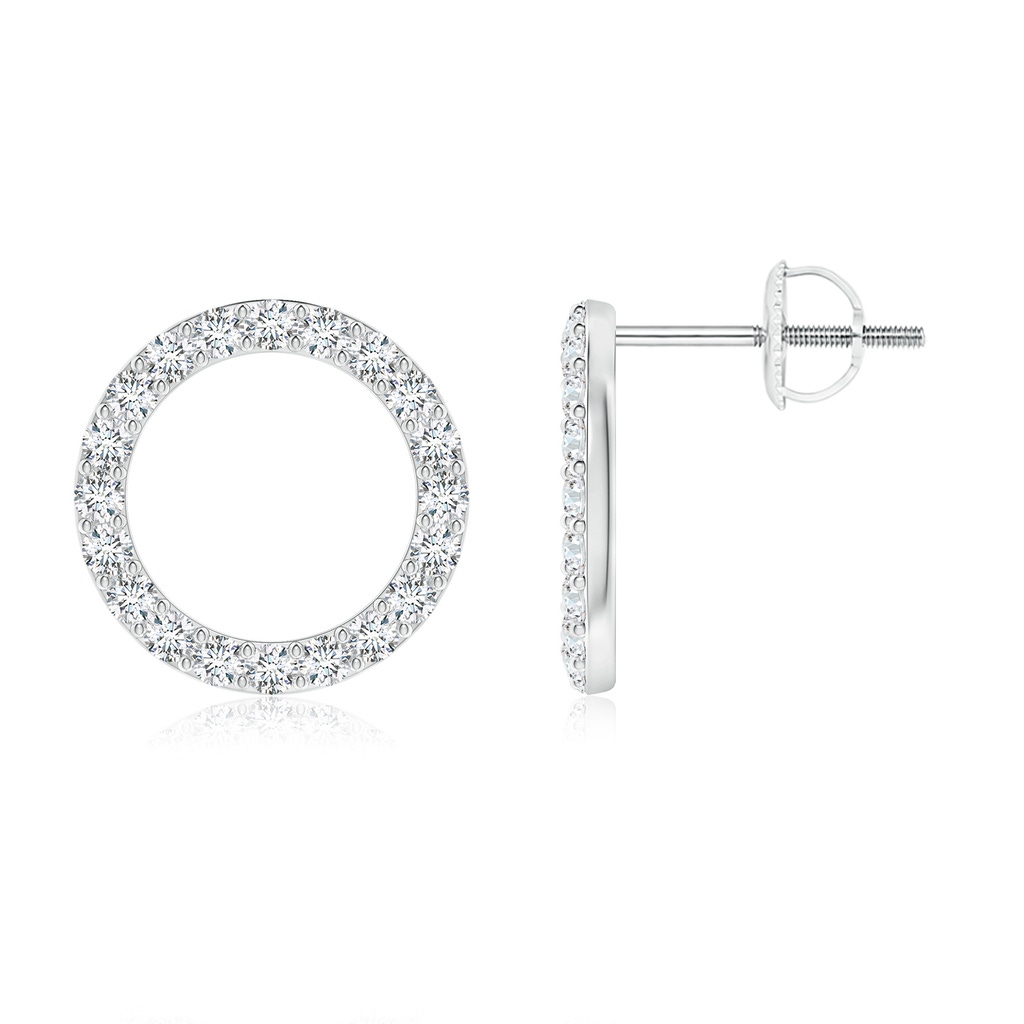 1.65mm FGVS Lab-Grown Diamond Open Circle Stud Earrings in White Gold